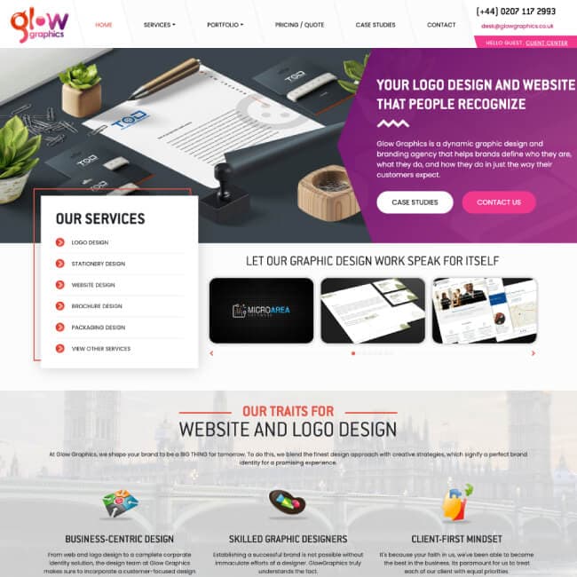 Glow Graphics website